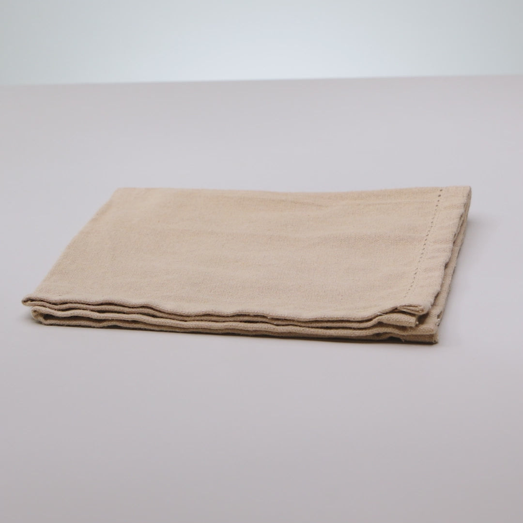 Conjunto 4 Guardanapos Momentos 40cm x 40cm Creme Algodão - Lyor