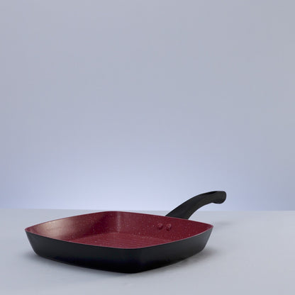 Bistequeira de Indução em Alumínio com Revestimento Cerâmico Granito Chef Vermelha 24cm - Lyor