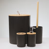 Conjunto 4 Peças para Banheiro Preto Plástico Lyor
