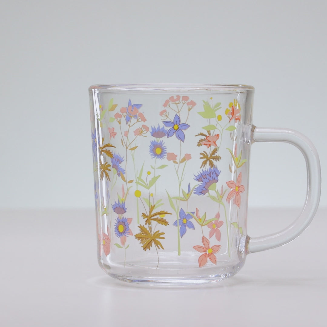 Conjunto 2 Canecas Florescer 220ml Vidro - Lyor