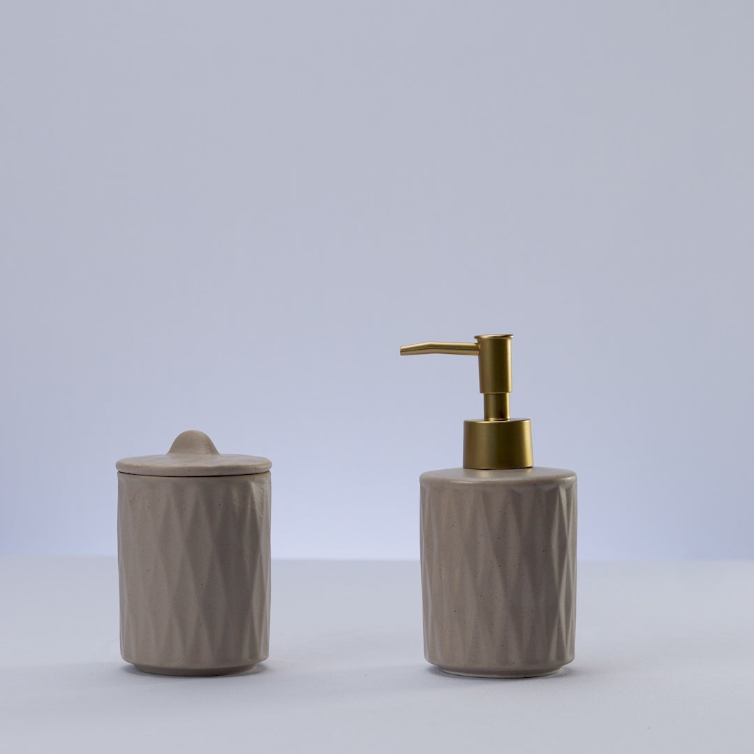 Conjunto 2 Peças para Banheiro de Cerâmica Deli Diamond Bege - Lyor