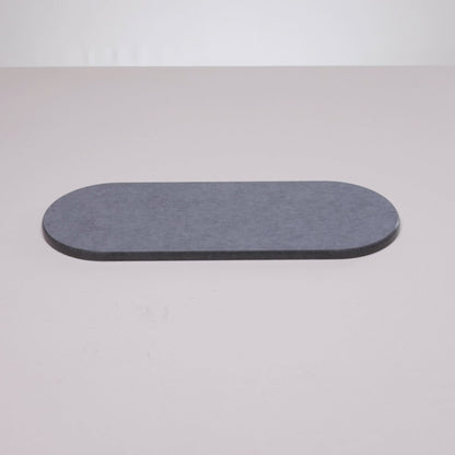 Bandeja Oval Absorvente para Pia 28cm x 11cm Cinza Escuro Pedra Diatomita - Lyor