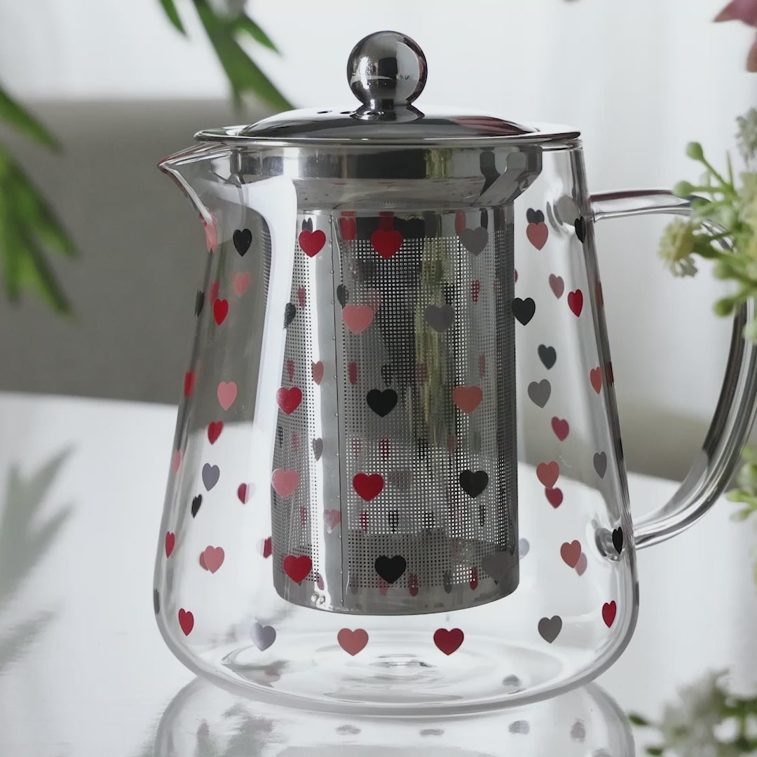 Chaleira de Vidro Borossilicato com Filtro de Aço Inox Love 750ml - Lyor