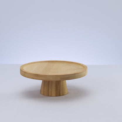 Prato para Bolo de Bambu com Pé 18cm x 6cm - Lyor