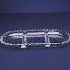 Petisqueira de Cristal com 3 Divisões Oval Pearl 30cm x 15cm x 2cm - Wolff